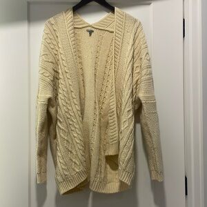 Ivory net long sleeve winter women’s cardigan